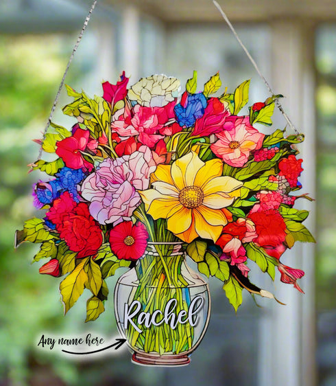 Everlasting Mixed Flowers in Vase Personalised